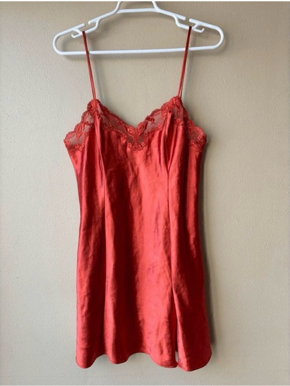 Victoria's Secret Burnt Orange Lace Mini Nightgown Women's Size Medium